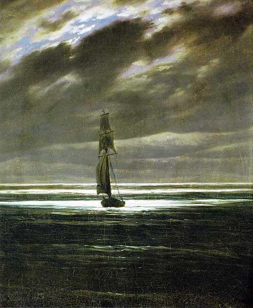 Caspar David Friedrich Seascape by Moonlight, also known as Seapiece by Moonlight